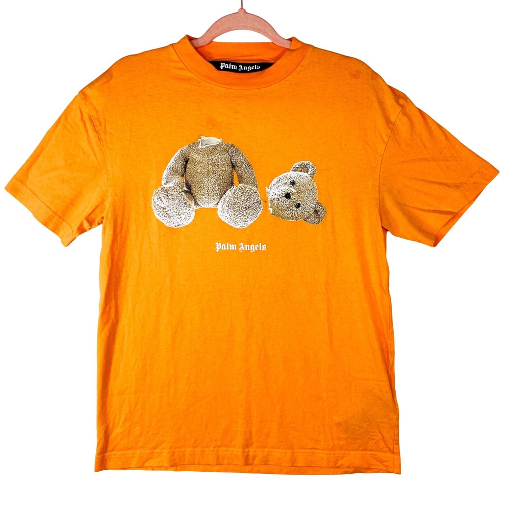 Palm Angels Kill The Bear T-Shirt Orange Graphic Logo Tee Mens Large